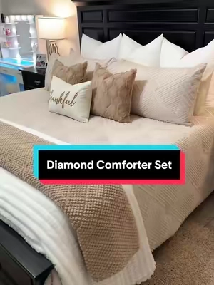 These two big sizes (Oversized King and Super King) are so difficult to find!! The extra length down the sides looks so good!  #comforter #comforterset #bedding #beddingsets #neutralbedroom 