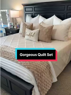 Such a nice quilt for an affordable price! #bedding #beddingsets #quilt #quiltset #comforter 