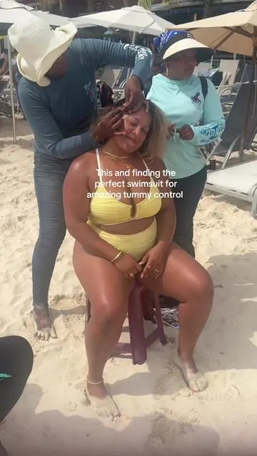 Wearing size large #tiktokcreatorpick #curvytiktok #midsizesummeroutfits #summerswim #butteryellow 