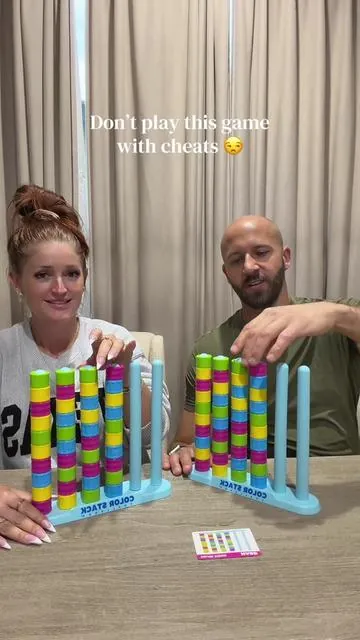 This game is way too fun 🤣 #gamenight #familygames #colorstackchallenge #tiktokshopcreatorpicks 