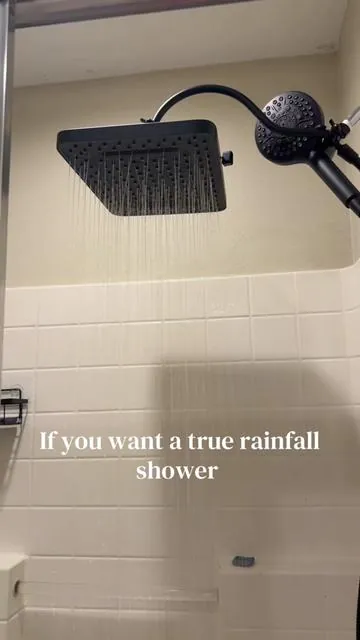 If you’ve been looking for a true rainfall showerhead, this is the one you wanna grab but you can check out other colors too #shower #bathroom #tiktokshop 