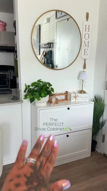Love this shoe cabinet!!! Perfect size and looks like a regular cabinet🖤