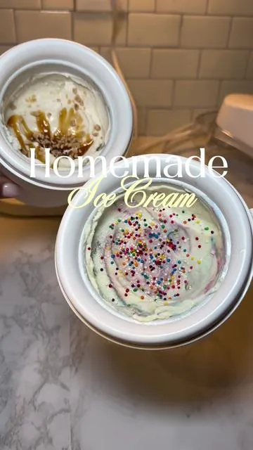Easy fun without the 🤑dent! Homemade icecream is so good!  #icecreammaker #homemadeicecream #icecreammachine #susteas #kitchengadgets 