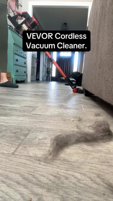 VEVOR Cordless Vacuum Cleaner with 40KPA max suction power and up to 47 minutes runtime. Lightweight rechargeable stick vacuum with anti-tangle brush and LED display screen. Perfect for pet hair, carpet, hard floors, home, or workshop cleaning. #CordlessVacuum #VEVOR #PetHairSolution #HomeCleaning #StickVacuum @VEVOR Home Store 