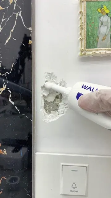 Watch how we fix a wall hole in 60 seconds! Our wall repair paste is the fastest, easiest way to restore your walls—no sanding, no painting needed 🕒 #60SecondDIY #QuickHomeRepair #WallHoleFix #MessFreeHome #EasyWallFix