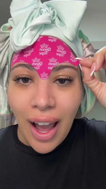 forehead tape > botox 🙂‍↔️👏🏽 #queentape #foreheadtape #antiagingtips #queenroyalforeheadtape #tiktokshoprestock 