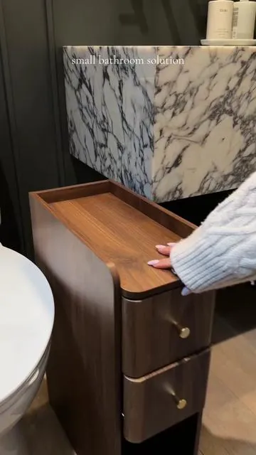 small bathroom solution that actually works 🙌🏼 tap that orange cart to shop on TikTok #bathroomorganization #smallbathroom #smallspacesolutions 