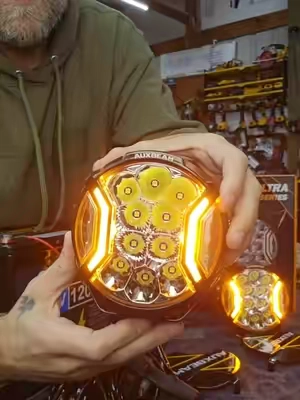 5 inch offroad lights with dress and side shooters from AUXBEAM  #offroad #4x4 #truck #lighting #tiktokshopcreatorpicks @Auxbeam 