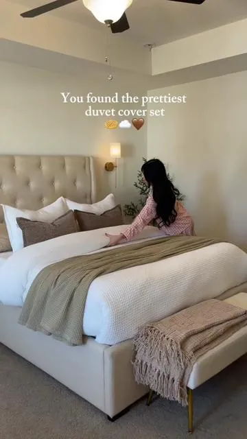 El duvet cover más hermoso 🧇🤎☁️ #duvetcover #duvet #duvetcoverset #bending #beddecor 