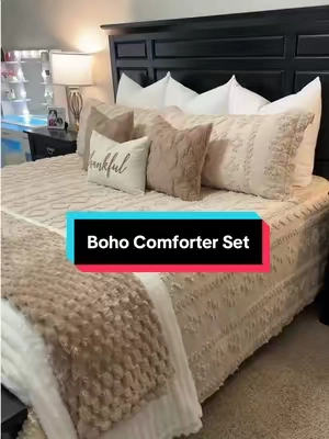 The most gorgeous comforter ever!! I got oversized king (120x98) for my king sized bed in the color Oatmilk. #bedding #beddingsets #comforter #comfortersets #bohobedding