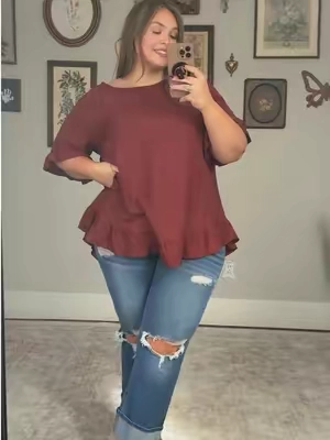 Obsessed with this top. It is sooo comfy and breathable and covers all of my insecurities but doesn’t just look like a sloppy baggy tee. I need every color.  14/16 - I sized up to the xxl for an extra oversized fit. #plussizefashion #plussizetops #curvyfashion #plussizesummeroutfits #tiktokshopcreatorpicks 