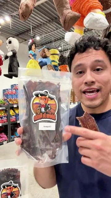 Crunchy, savory, and full of protein #carneseca #beefjerky #snack #mexicantok #chiltepin 
