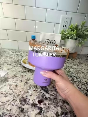 An insulated Margarita tumbler perfect for your margaritas this summer!! And you don’t have to worry about the glass outside with this tumbler! Sooo many cute colors & you easily rim the lid 🍋‍🟩 ✨  #saltini #margaritas #summerdrink #margaritatumbler #tiktokshopcreatorpicks 