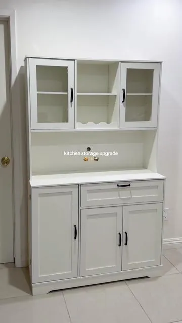 perfect ✨ stay tuned for part 2 😊 new coffee/matcha station? 🍵 I did not have enough pantry storage, this pantry solves that problem! #pantry #kitchen #homeimprovement #upgrade #kitchenorganization 