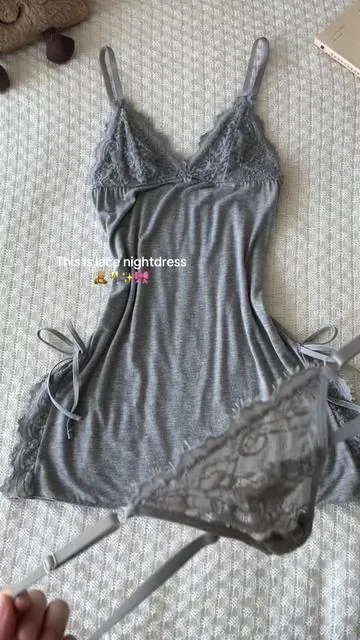 A little sexy nightgown for sleepwear!!! >>> anyway it's so soft and smooth!!! #nightdress #nightgown #sleepwear #tiktokshopblackfriday #dealsforyoudays