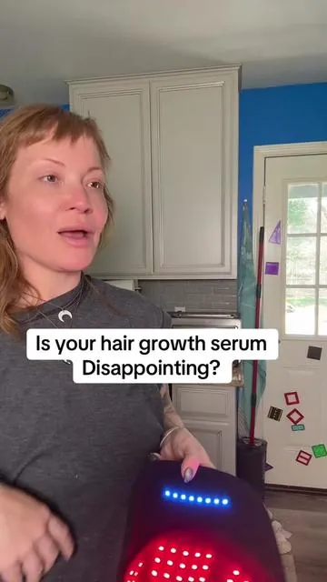 For dramatic results, you need to be a little dramatic 🤷🏼‍♀️ #hairloss #hairthinning #balding #hairgrowth #redlight *results may vary