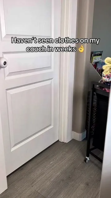 Sweetcrispy Rolling Laundry Cart with Folding Table — I needed a laundry sorter cart with wheels that lets me sort straight from the dryer, fold on top, and roll it room to room so the clean laundry doesn’t sit on the couch.  #laundryorganizer  #laundryhacks  #laundryroomorganization  #laundryhamper  #tiktokshopcreatorpicks 