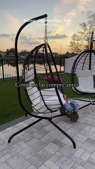 Indoor | outdoor egg chair #eggchair #TikTokShopSpringGlowUp #RefreshedLook #sillahuevo #hangingchair 