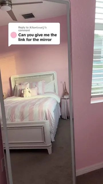Replying to @𝓚𝓵𝓪𝓻𝓲𝓼𝓼𝓪ꨄ The mirror that completed my pink room 🎀 ✨ #pinkaesthetic #roomglowup #girlyroom #tiktokshopfinds #ledmirror 