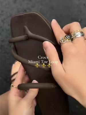 Square toe Miami sandal☕️🤎#fyp #crocs #crocssandals #miamisandals #crocsgang 
