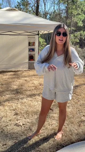This tent is SUPERIOR 🏝️👏🏼 Storage wall to keep all of your stuff out of the sand! Perfect for tailgating, beach trips, ball games, backyard barbeques!!☀️⚽️ @Best Choice Products, Inc. #bestchoiceproducts #beachtent #canopytent #summermusthaves #tailgating 