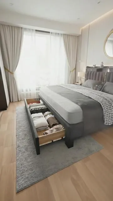 Level up your bedroom game! 🛏️ This TryLazy bed frame brings serious convenience with 4 roomy drawers for storage and built-in USB & Type-C charging ports right in the headboard. Keep your devices powered up and your space tidy. No box spring needed & super easy assembly means more time for you. Get organized, get charged, get yours! Shop now. #BedFrame #StorageSolution #SmartBedroom #HomeEssentials #TikTokMadeMeBuyIt #Moras
