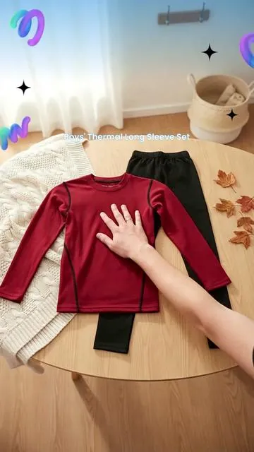 Boys' Plain Thermal Underwear Set, Stitched Design, Casual Comfy Long Sleeve Tee & Leggings, Suitable for Fall and Winter #cozyloungewearset #jacketandleggingsset #frclothing #hellokittytracksuitset #boysboutique #sleepwearforkids #kidsvalentinesoutfit #bamboopajamasforkids #bgkidswear #fleececasualset