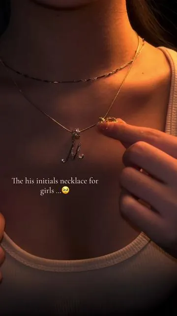 His initials and heart necklace 🥹#loveyou #girldream #necklace #heartnecklace #initialnecklace 