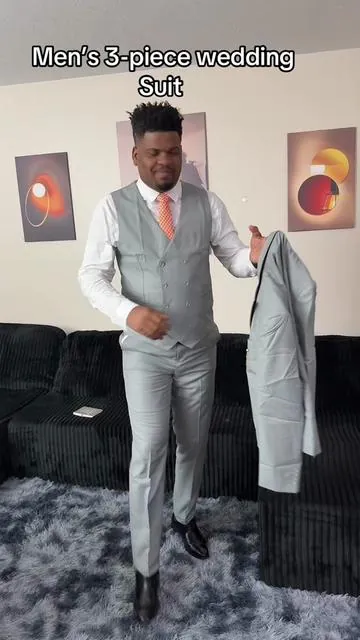 Men’s 3-piece wedding Suit  👁️👁️👁️@MEN SUIT #tiktokshopfinds #mensfashiontips #weddingsuit#mensstyle #suit 