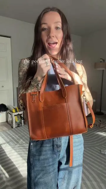 LOVE my Portland leather Lola bag, she’s my baby! #portlandleather #leatherbags #leatherpurse #tiktokshopstockup #tiktokshopspringglowup 