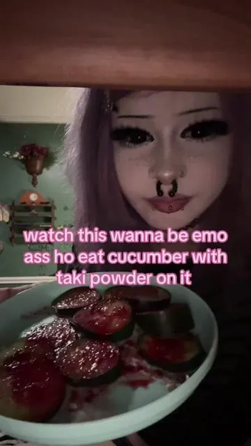 free sample core (i had to make a vid)  #takis #cucumber #takispowder #emo #asmr 
