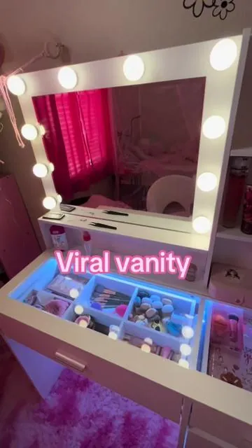 Viral vanity💖 #vanitymirror #vanity #girlsroom #decor #roomdecor 