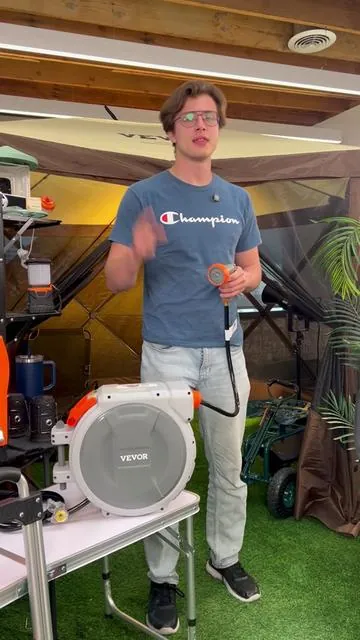 💦 Water smarter, not harder—VEVOR retractable hose reel covers massive areas with smooth slow-rewind control and 9 spray modes for every outdoor task. #vevor #garden #outdoor #vevortoolset #cleaning #floorcleaning