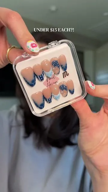 Accidentally found my new press-on nail obsession! @Nail Haven #pressonnails #acrylicpressonnails #handpaintednailart #nailtok 