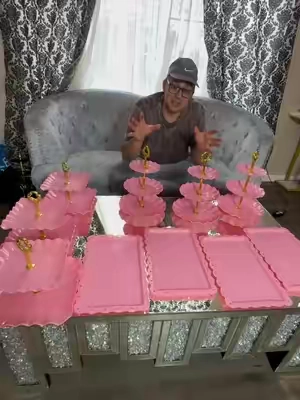 10pcs Cake Stand Set with 3 Double-Tier And 3 Triple-Tier Cupcake Stands, 4 Appetizer Trays, Perfect for Birthdays Bridal Showers