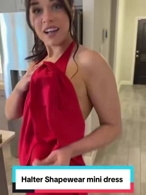 A halter mini dress that will have you so snatched and ready for the season! True to size #shapeweardress #minidress #halterdress #OOTD #tiktokshopspringglowup @Popilush LLC 