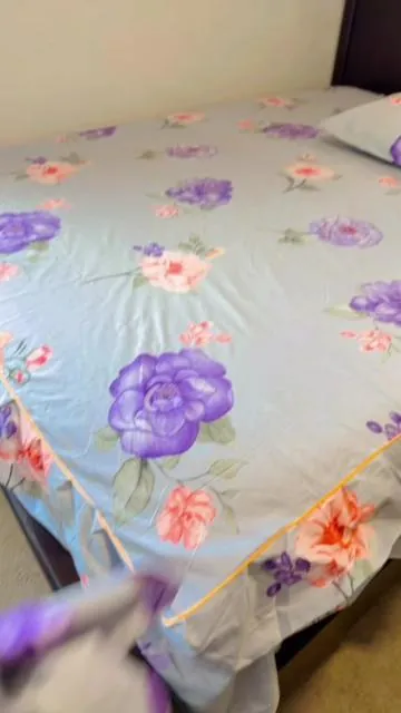 Floral Print Ruffled Edge Bed sheet #bedding #bedsheet #floralprint #indiantiktoker #bedroommakeover 