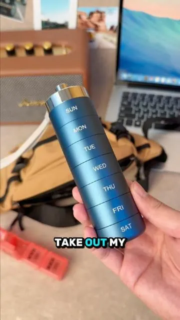 This pill organizer keeps compartments dependable for business travel #travel  #pillorganizer  #supplements  #health  #tiktokshopstockup 
