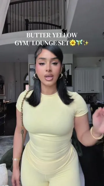 Butter hello gym lounge set is screaming SPRING 🌸🌿🌼