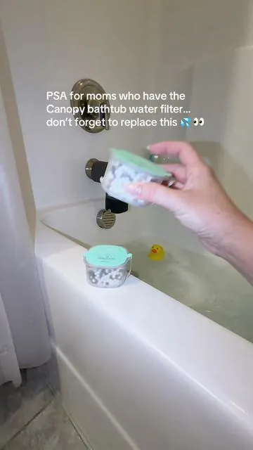 PSA for moms who already have the Canopy baby bath filter 🛁 don’t forget to replace the cartridge every 3 months so it keeps doing its job. this 2-pack refill keeps baby’s bath routine fresh, clean, and ready for bath night 🫧   #babybathtime #babymusthaves #newbornessentials #eczemarelief #canopybathfilter @GetCanopy 