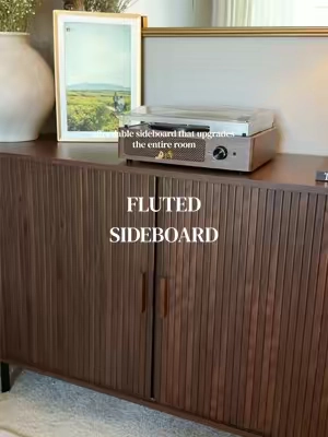 This affordable fluted sideboard adds so much warmth and texture to a space ✨ #flutedsideboard #onbrillspotlightday 