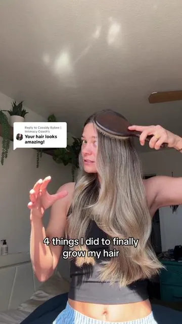 Replying to @Cassidy Bybee | Intimacy Coach I started taking my hair growth SERIOUSLY about 3 years ago and these are my top 4 tips #hairgrowthtips #hairhealth #hairgrowthjourney #burbur #hairoiling 