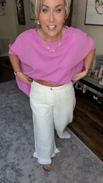 My @Evaless official Wide Leg 100% Cotton Pants are my new favorite pants! Look at that ruffle!! #tiktokshopcreatorpicks #springoutfit #comfyoutfit #rufflepants #summeroutfits 