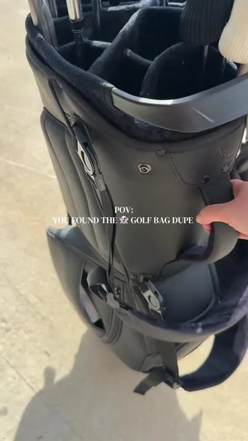 My husband’s favorite bag out of all the ones he has tried! #golftok #golfersoftiktok #golfbag #golfessentials #dupe 