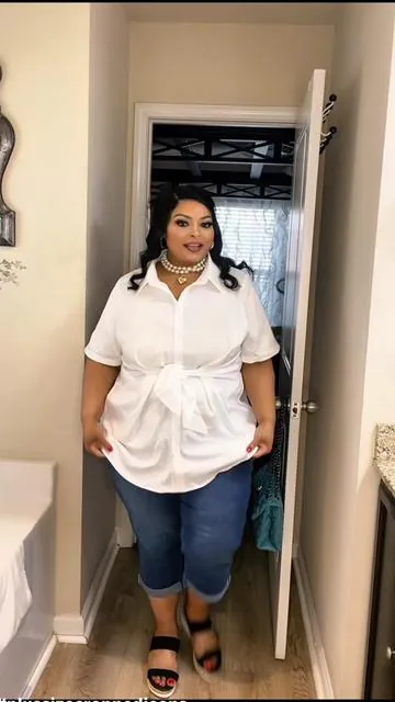 Stretchy Cropped Jeans that go up to a Size 6X! #plussizecroppedjeans #croppedjeans #womenstyle #everydayfashion #creatorsearchinsights 