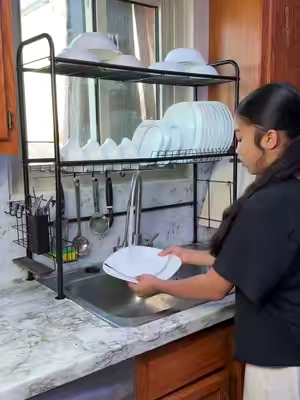 Sink rack over sink, Dish Dryer Rack, diy dish drying rack, dish storage rack, Rack+ Hooks, Sink cleaning hacks, Over Sink Rack, Dish rack ideas, Kitchen Set Up Ideas, Dish Organizer Washing dishes hacks, Sink Dish Drying Rack, Dish Rack,  #creatorsearchinsights #sink #KitchenHacks #kitchengadgets #arjunchuwan @Miaoli-US 