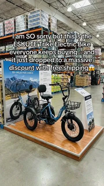 ESKUTE Trike Electric Bike 1200W Brushless Motor 18X3.0 Fat Tire 499Wh Battery Step-Thru 3 Wheel Ebike for Adults Up to 55 Miles 18MPH+ Tricycle with Basket and Foldable Frame moon  cool  tk basketball  gear
