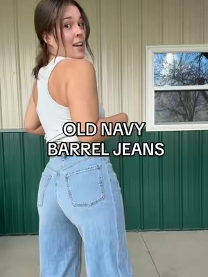 @Old Navy does it again 🙂‍↔️🤍 #oldnavyjeans #oldnavytryon #barreljeans #barreljeansoutfit #highwaistedjeans 
