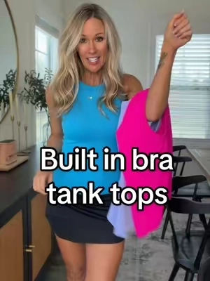 Built in bra tank tops! 🙌 Workout, run errands, or just look cute in these all spring & summer long. 🌸 10/10 reccomend! #tanktops #builtinbra #workouttop #activewear #tiktokshop @ATTRACOOfficial  