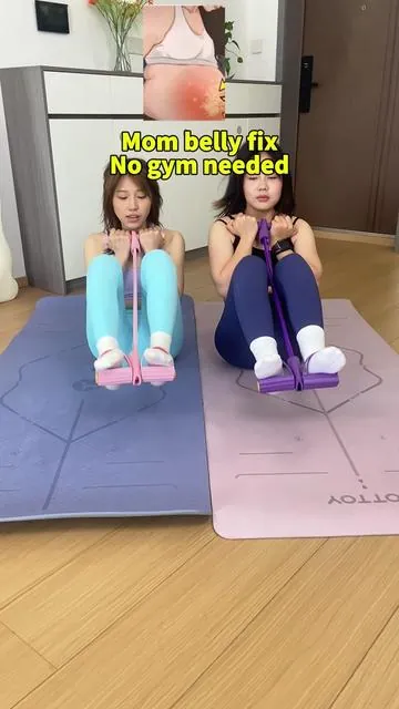 No gym. Just this. Mom belly fix.#tiktokmademebuyit  #ResistanceBands #HomeWorkout #FullBodyWorkout #noequipmentworkout 